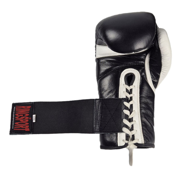 Boxing glove lace converter attached