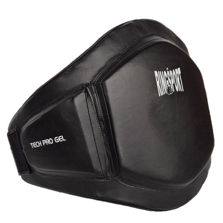 Side view of the Ringsport belly pad highlighting thick EVA foam and sponge padding layers.