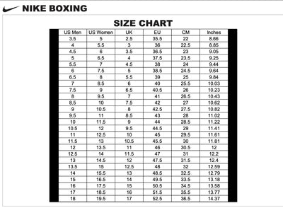 Nike cleat size chart on sale