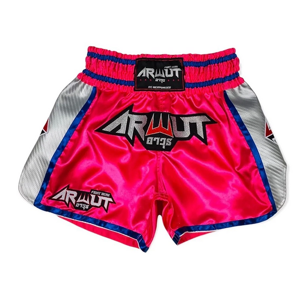 Camouflage Flower Pink Rose Print Muay Thai Boxing Shorts main image 1