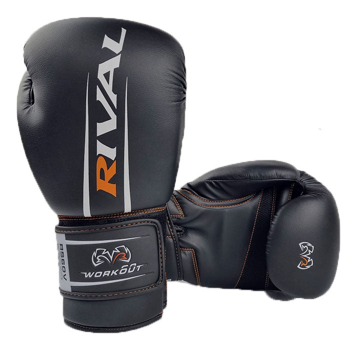 A pair of black Rival RS60v sparring gloves for boxing