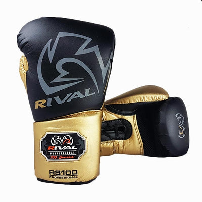 Rival RS100 boxing gloves gold