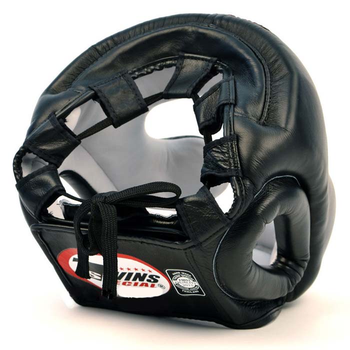 Twins boxing head guard rear view