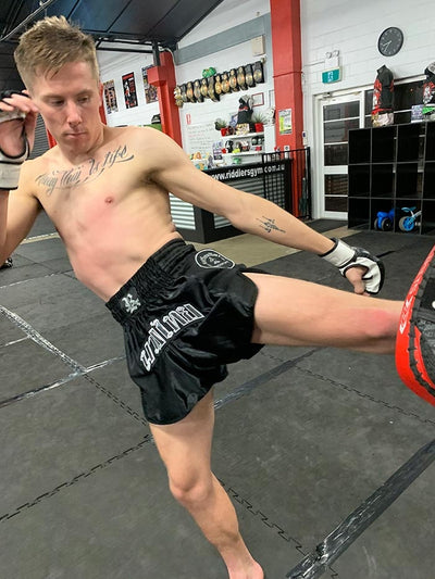 Tyler Hardcastle training in Air shorts